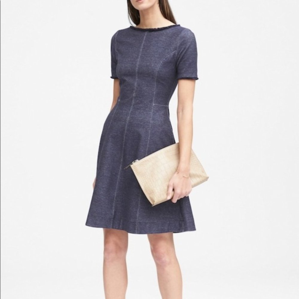 Banana Republic "Robin Sparkles" Jeans style skater dress size M